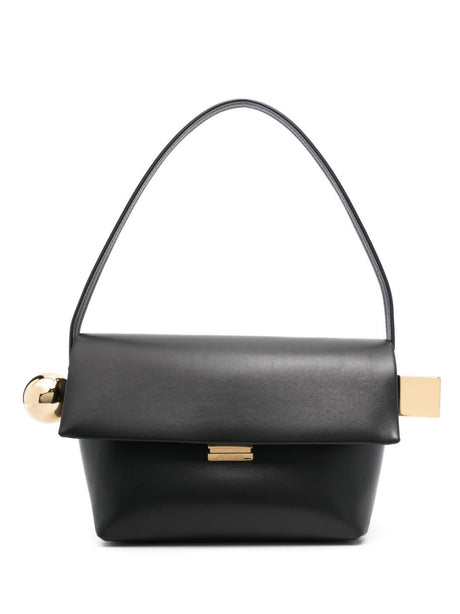 JACQUEMUS Mini Leather Shoulder Handbag with Lock Closure