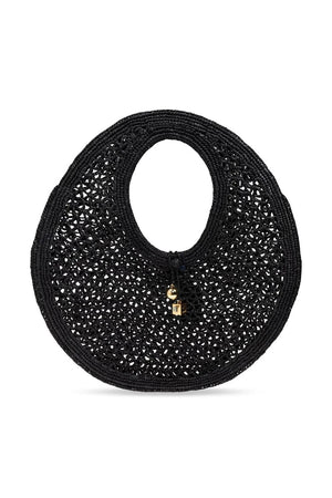 JACQUEMUS Mini Round Raffia Handbag