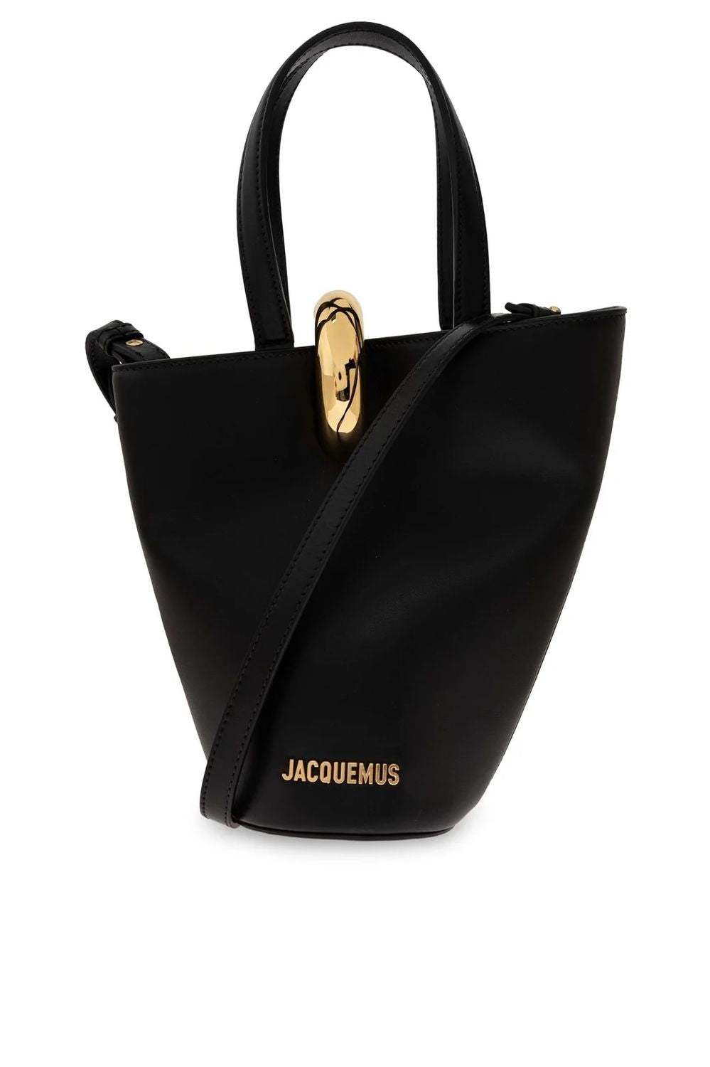 JACQUEMUS Mini Leather Bucket Handbag with Adjustable Strap