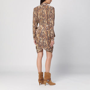 ISABEL MARANT Mini Snake Print Velvet Dress