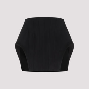 MUGLER ブラックビスコースミニスカート - SS24コレクション