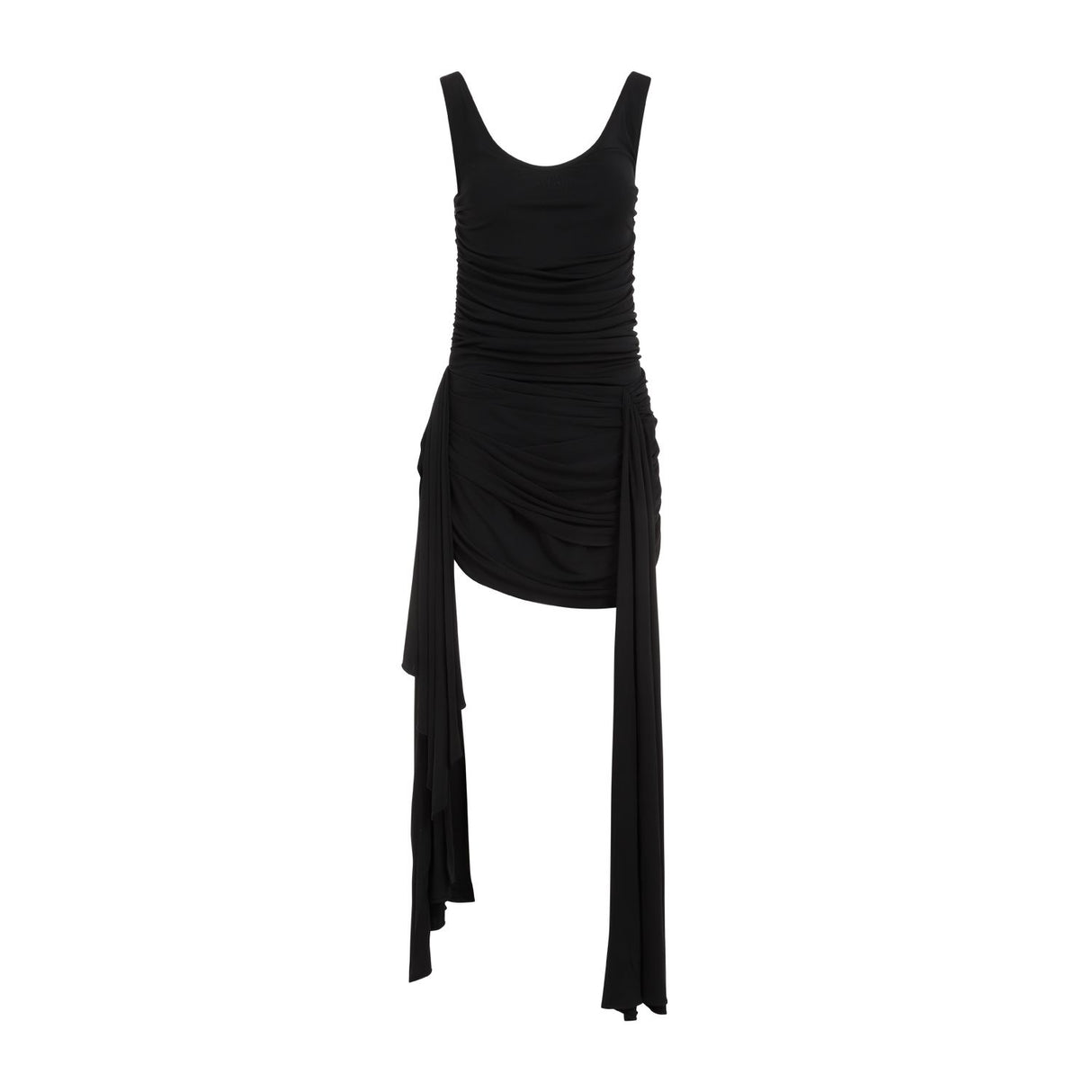 MUGLER Draped Mini Dress with Side Trains - Size 36