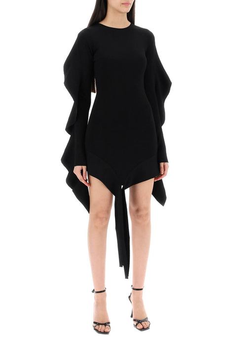 MUGLER Asymmetrical Ruffled Mini Dress