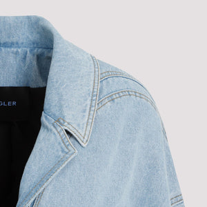 MUGLER レディースネイビーデニムジャケット - SS24コレクション