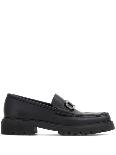 Ferragamo Leather Gancini Hook Loafers for Women