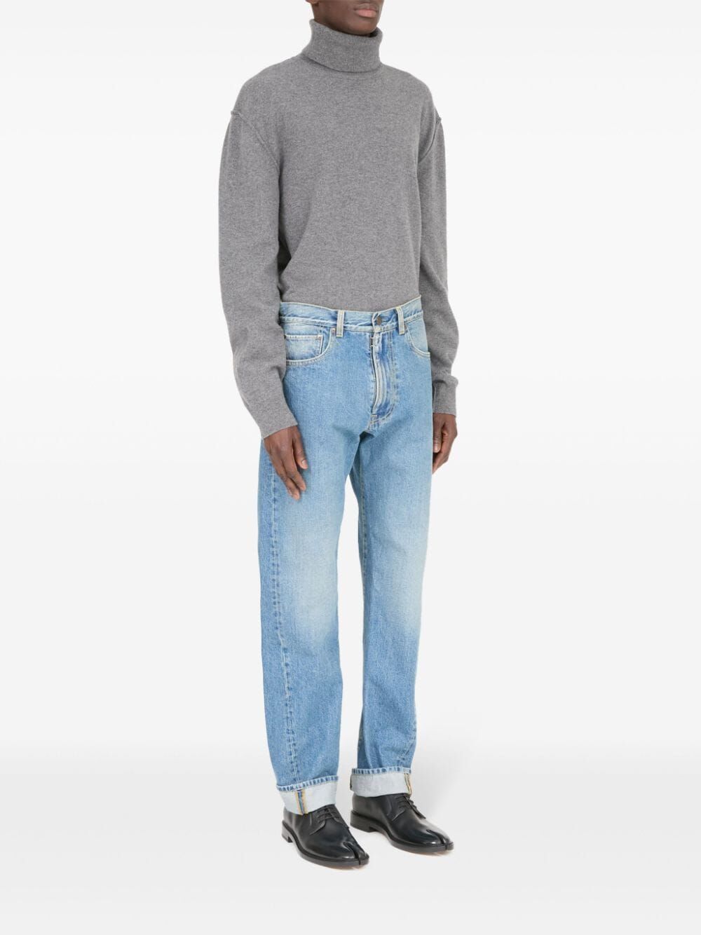 MAISON MARTIN MARGIELA Washed Denim Turn-Up Jeans for Women