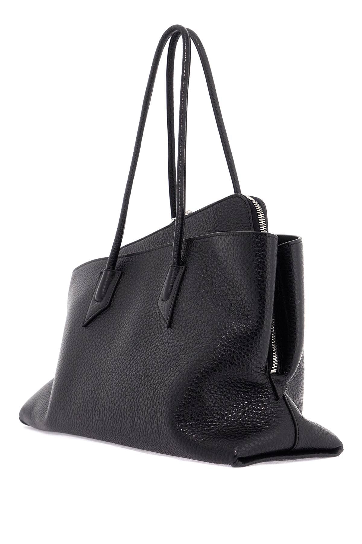 THE ATTICO Medium Asymmetrical Hammered Leather Shoulder Bag