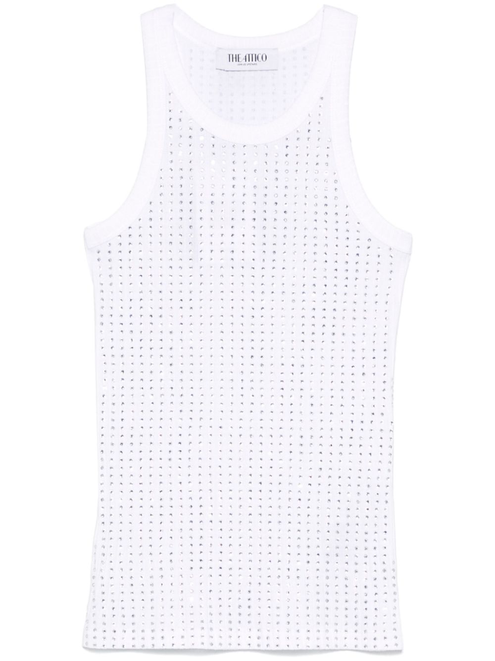 THE ATTICO Strass Embellished Sleeveless Tank Top