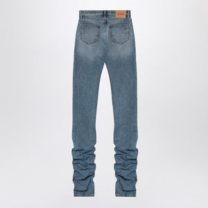 THE ATTICO Extra Long Leg Jeans with Ruffled Hem