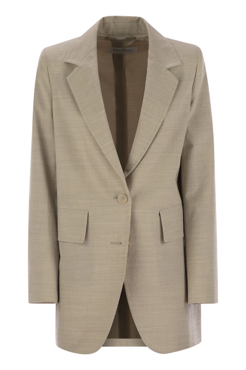 MAX MARA Single-Breasted Wool Canvas Blazer