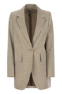 MAX MARA Single-Breasted Wool Canvas Blazer