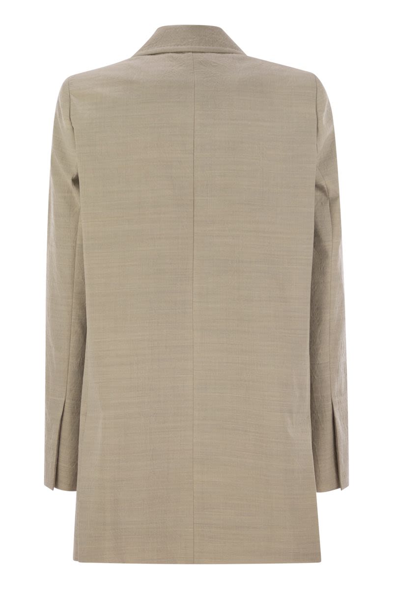 MAX MARA Single-Breasted Wool Canvas Blazer