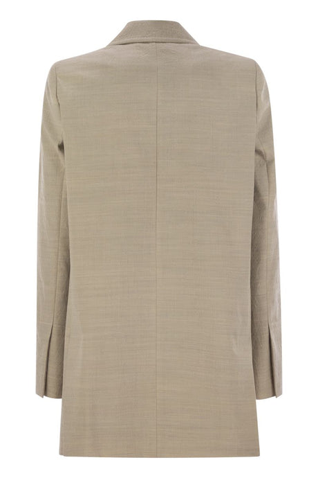 MAX MARA Single-Breasted Wool Canvas Blazer