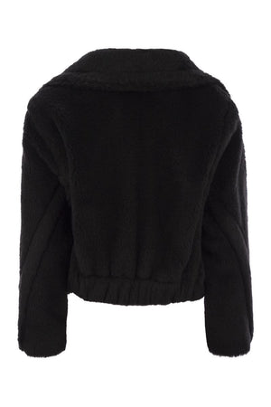 MAX MARA Mini Short Teddy Bear Jacket in Alpaca, Wool, and Silk