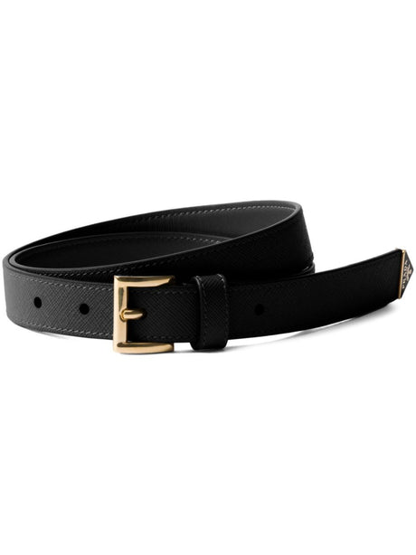 PRADA Saffiano Leather Belt with Enameled Triangle Logo - 2.2 cm Height