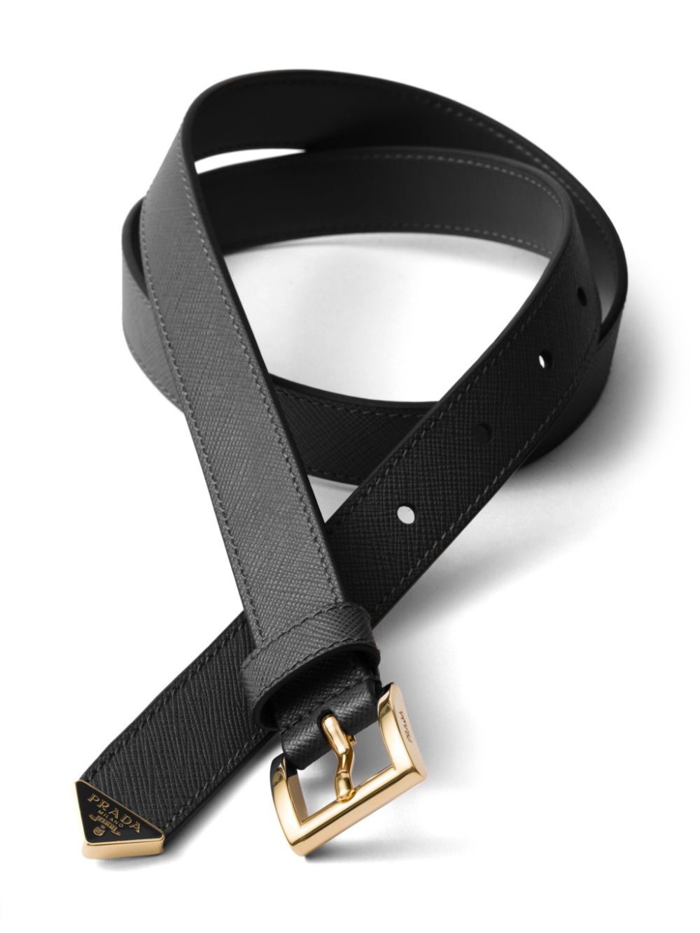 PRADA Saffiano Leather Belt with Enameled Triangle Logo - 2.2 cm Height