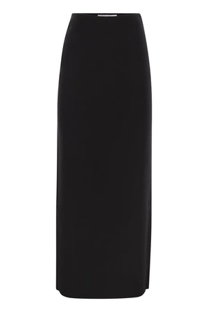 MAX MARA Stretch Viscose Crepe Skirt with Elasticated Waist - Toe Length