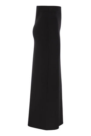 MAX MARA Stretch Viscose Crepe Skirt with Elasticated Waist - Toe Length