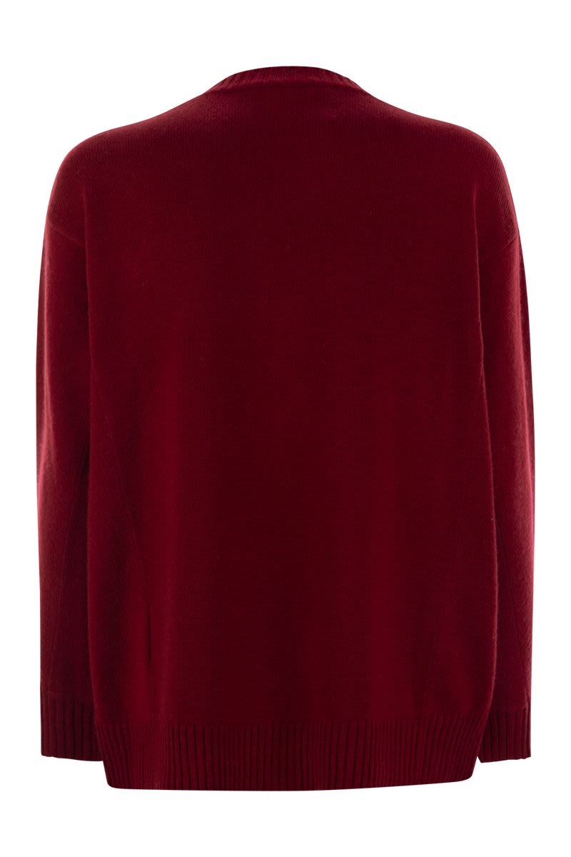 MAX MARA Oversized Monogram Pullover in Wool & Cashmere - Relaxed Fit