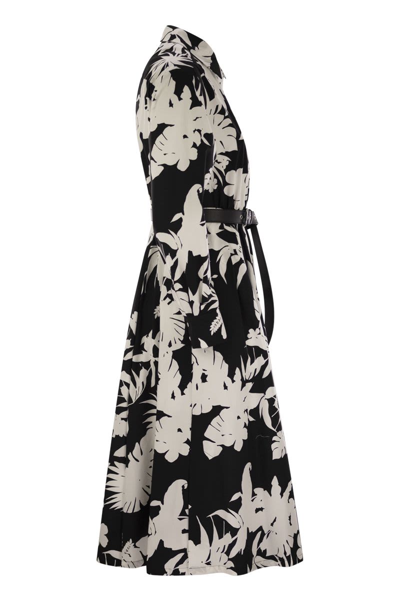 MAX MARA Printed Cotton Chemisier Dress - Size S