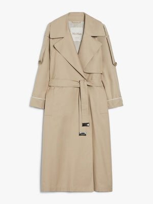 MAX MARA THE CUBE Oversized Long Trench Coat with Matching Belt