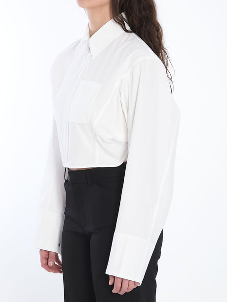 JACQUEMUS Mini Cropped Shirt with Asymmetric Pocket