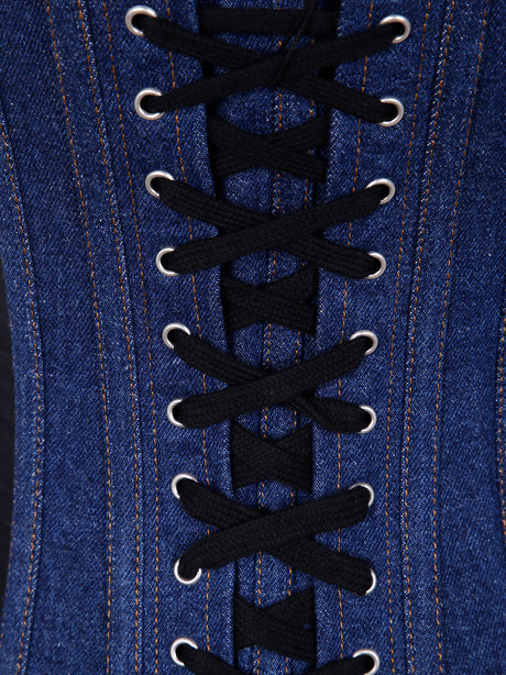 JEAN PAUL GAULTIER Denim Corset with Mesh Detail