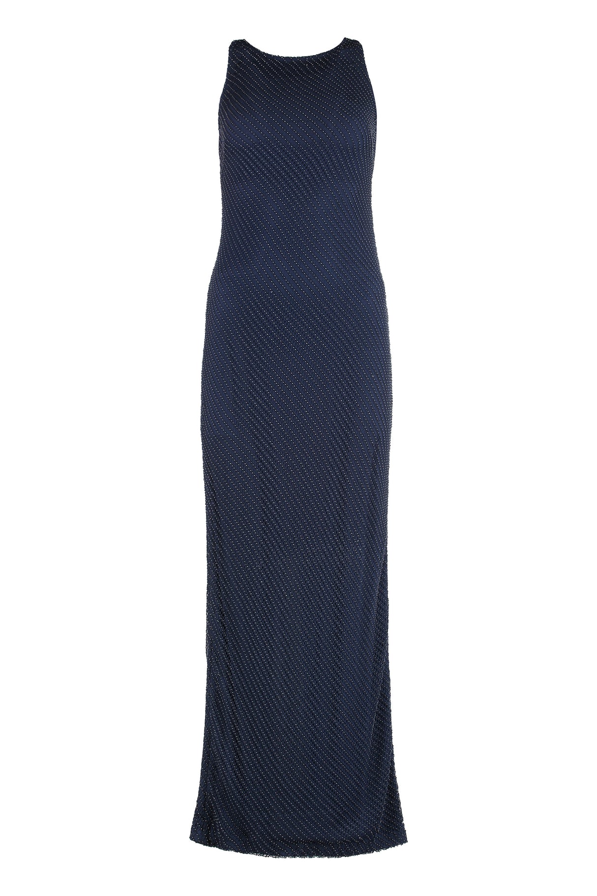 LAUREN RALPH LAUREN Maxi Dress with Micro Beads and Crossover Back Neckline