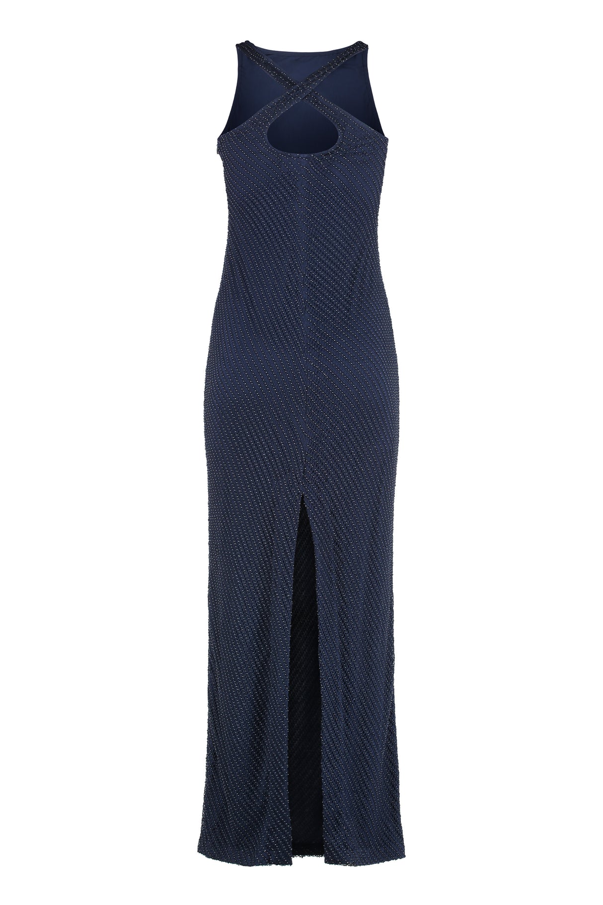 LAUREN RALPH LAUREN Maxi Dress with Micro Beads and Crossover Back Neckline