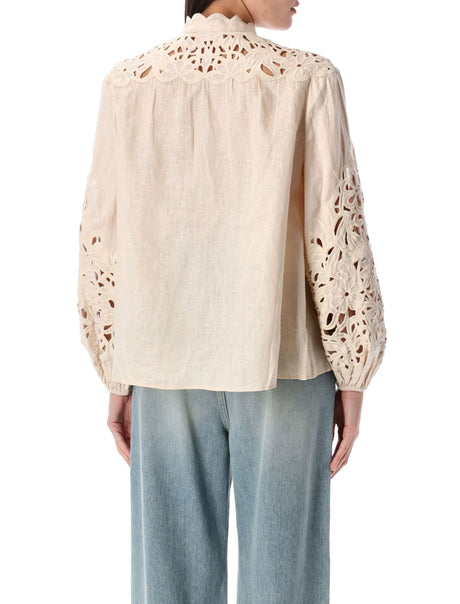 ZIMMERMANN Wylie Embroidered Blouse - Size 1