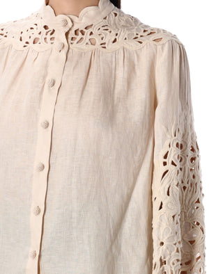 ZIMMERMANN Wylie Embroidered Blouse - Size 1