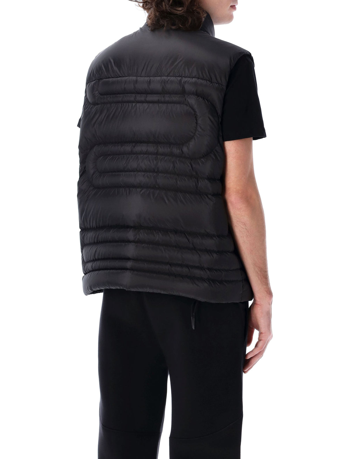 MONCLER Men's High Neck Snake-Quilted Down Gilet - Size 4