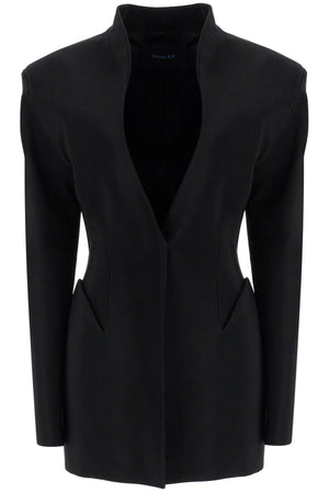 MUGLER Mini V-Neck Jacket with Contemporary Design