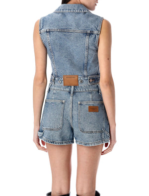 ALEXANDER WANG Clear Bead Hotfix Denim Vest - Size S