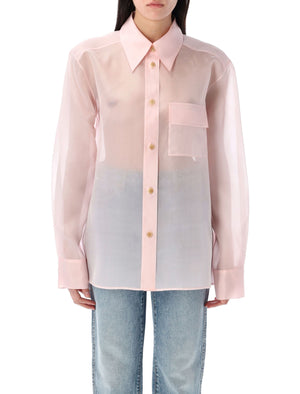 KHAITE Silk Shirt with Point Collar - Size 4