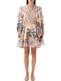 ZIMMERMANN Floral Mini Wrap Frill Dress