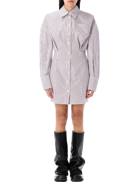 THE ATTICO Striped Mini Shirt Dress Size 40