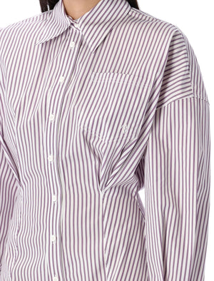 THE ATTICO Striped Mini Shirt Dress Size 40