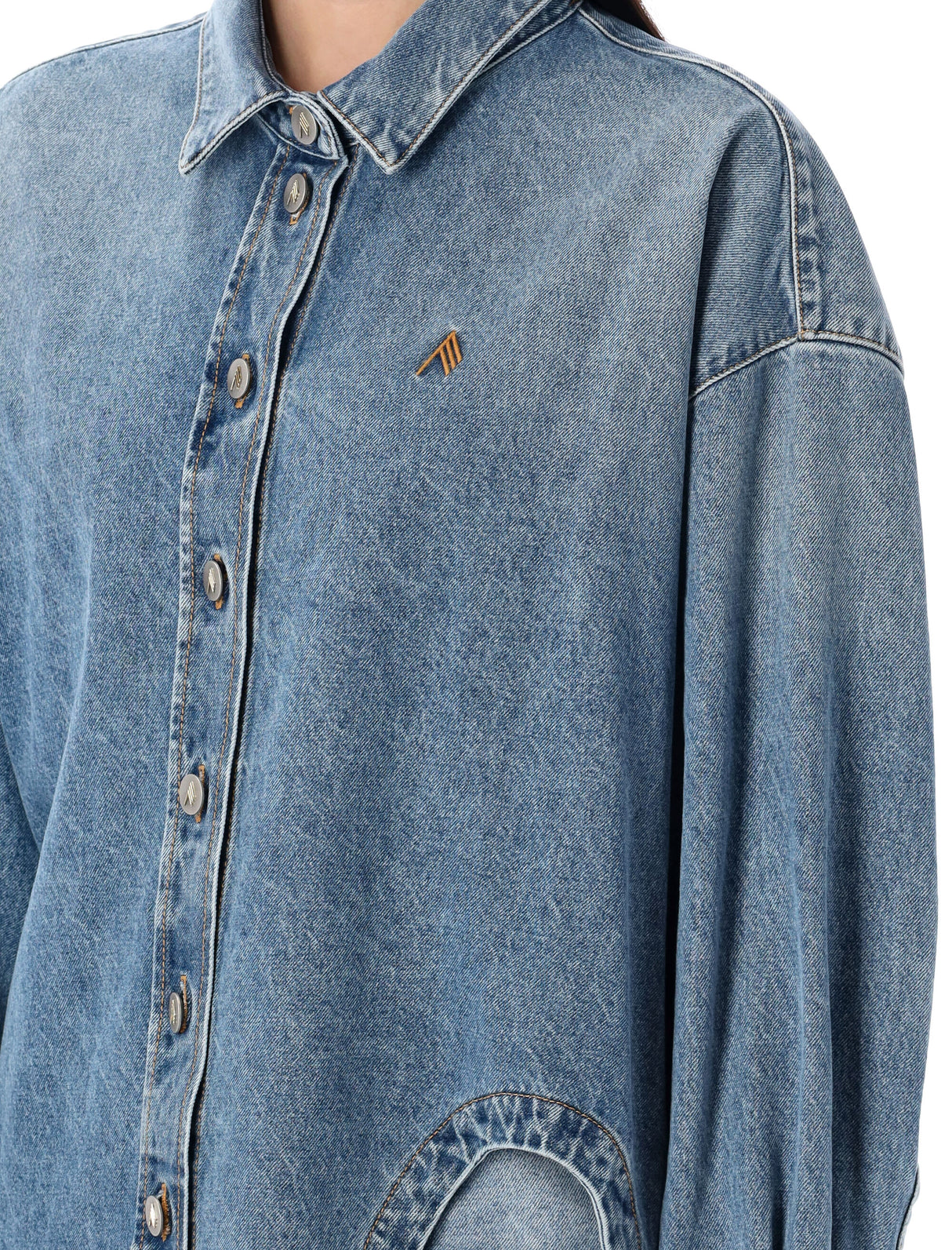 THE ATTICO Oversized Denim Shirt - Size 40