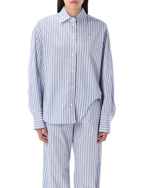 THE ATTICO Eliza Striped Cotton Shirt in Size 40