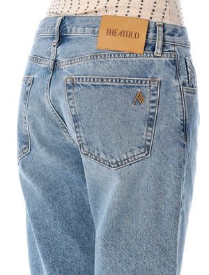 THE ATTICO Knee-Length Cotton Boyfriend Mini Denim Shorts - Size 26