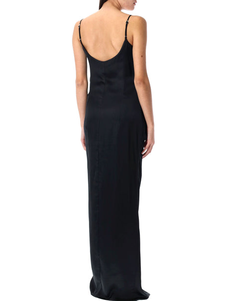 THE ATTICO Satin Long Dress with Adjustable Straps