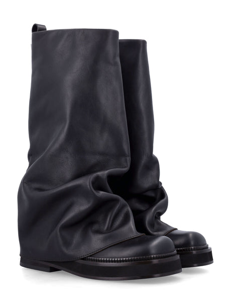 THE ATTICO Stylish Combat Boots with Square Toe Design