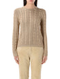 RALPH LAUREN Silk Cable Knit Top