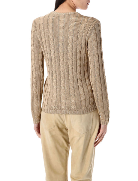 RALPH LAUREN Silk Cable Knit Top