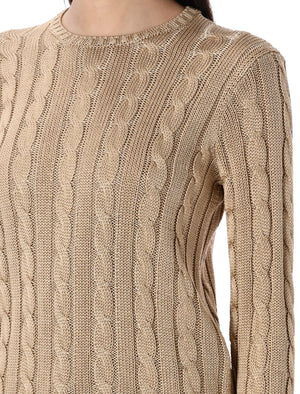 RALPH LAUREN Silk Cable Knit Top