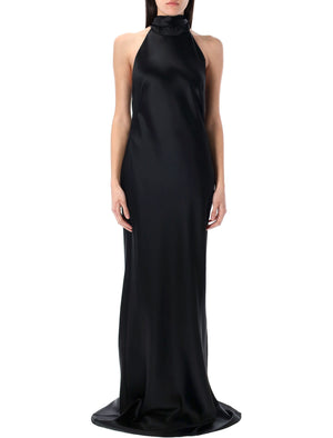 RALPH LAUREN Chilton Stretch Satin Evening Dress - Size 4