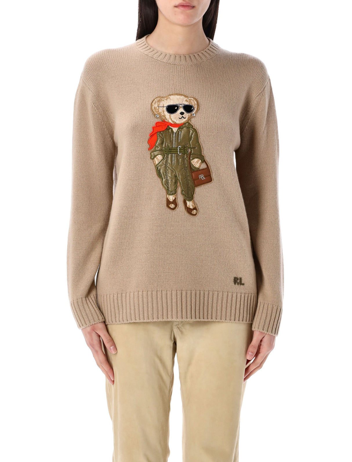 RALPH LAUREN Aviator Polo Bear Cashmere Jumper - Women’s Relaxed Fit