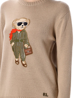 RALPH LAUREN Aviator Polo Bear Cashmere Jumper - Women’s Relaxed Fit