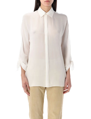 RALPH LAUREN Georgette Silk Button-Up Shirt